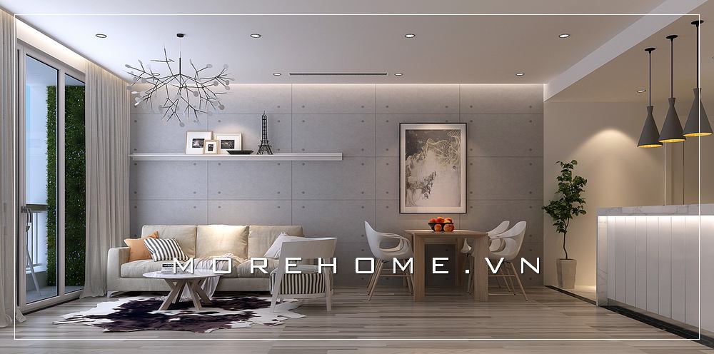 Thiết kế phòng khách liền phòng ăn