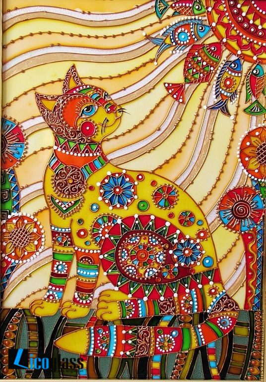 Tranh kính nghệ thuật sắc màu - mẫu 28