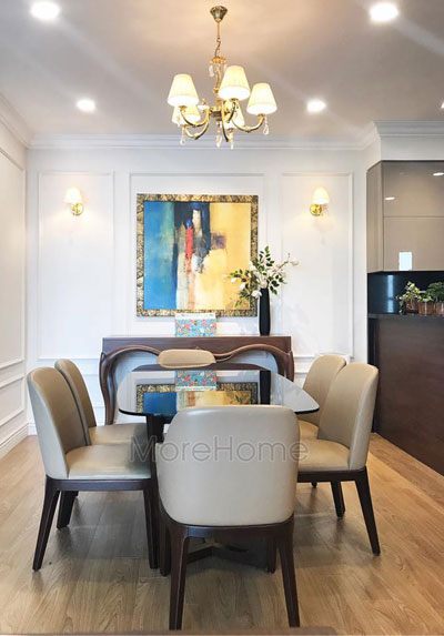  Thi công nội thất đồ gỗ óc chó đẹp tại chung cư Vinhomes Gardenia Hà Nội.