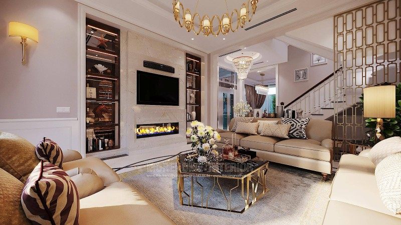 Thiết kế phòng khách biệt thự ciputra tây hồ hà nội