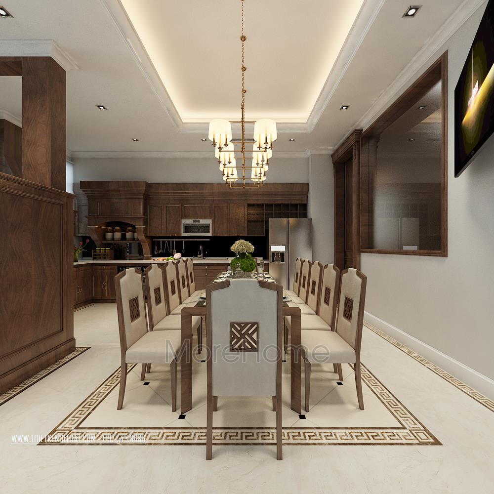 Thiết kế biệt thự cao cấp gỗ óc chó