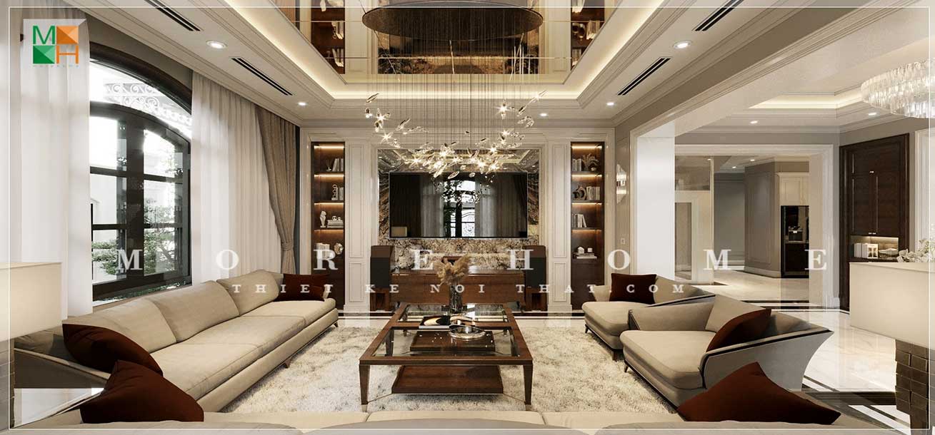 Thiết kế nội thất biệt thự tại Hải Dương phong cách Luxury sang trọng 2022