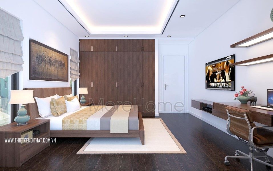 Thiết kế nội thất phòng ngủ hiện đại biệt thự hiện đại tai TP Vinh