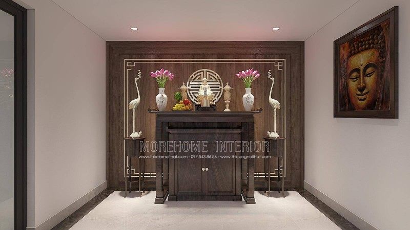 Bàn thờ gỗ hiện đại cho biệt thự manhattan vinhomes imperia hải phòng