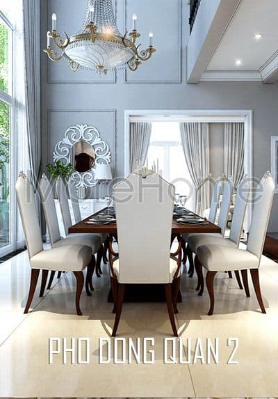 Thiết kế nội thất biệt thự cao cấp bán cổ điển Phố Đông Quận 2 Tp. Hồ Chí Minh