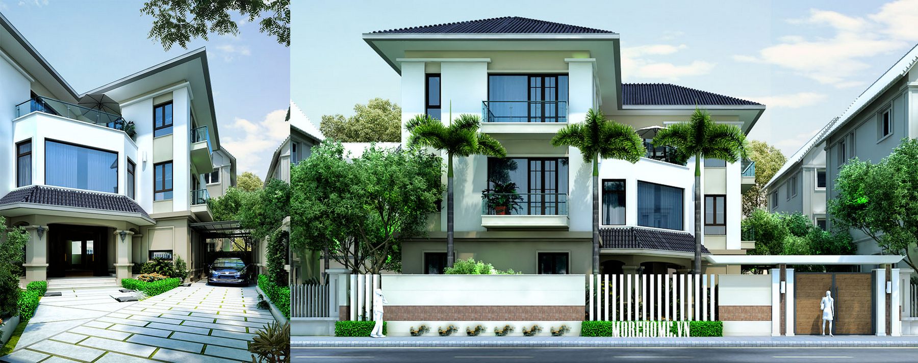 Thiết kế nhà biệt thự vườn 3 tầng hiện đại, đẹp tại Móng Cái Quảng Ninh
