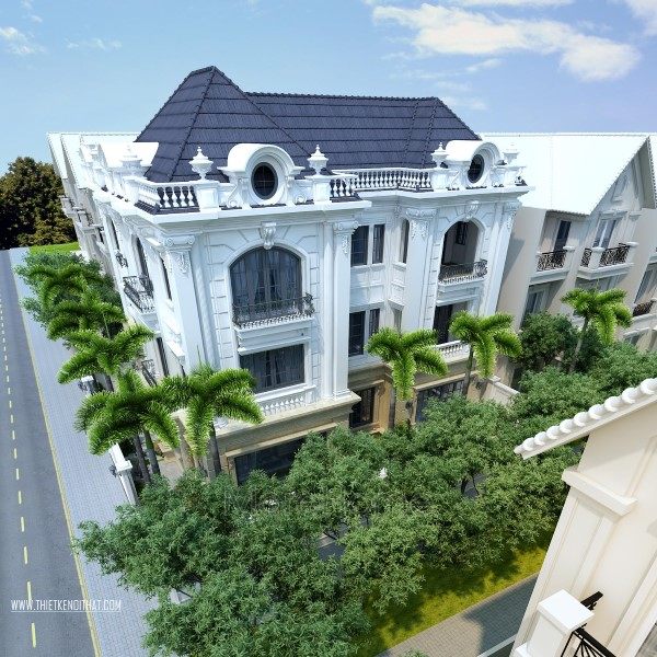 Thiết kế kiến trúc biệt thự sang trọng tại KĐT Xuân Phương tân cổ điển