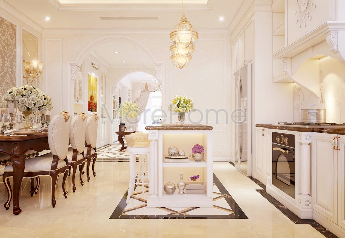 Thiết kế nội thất phòng ăn biệt thự Tân Bình