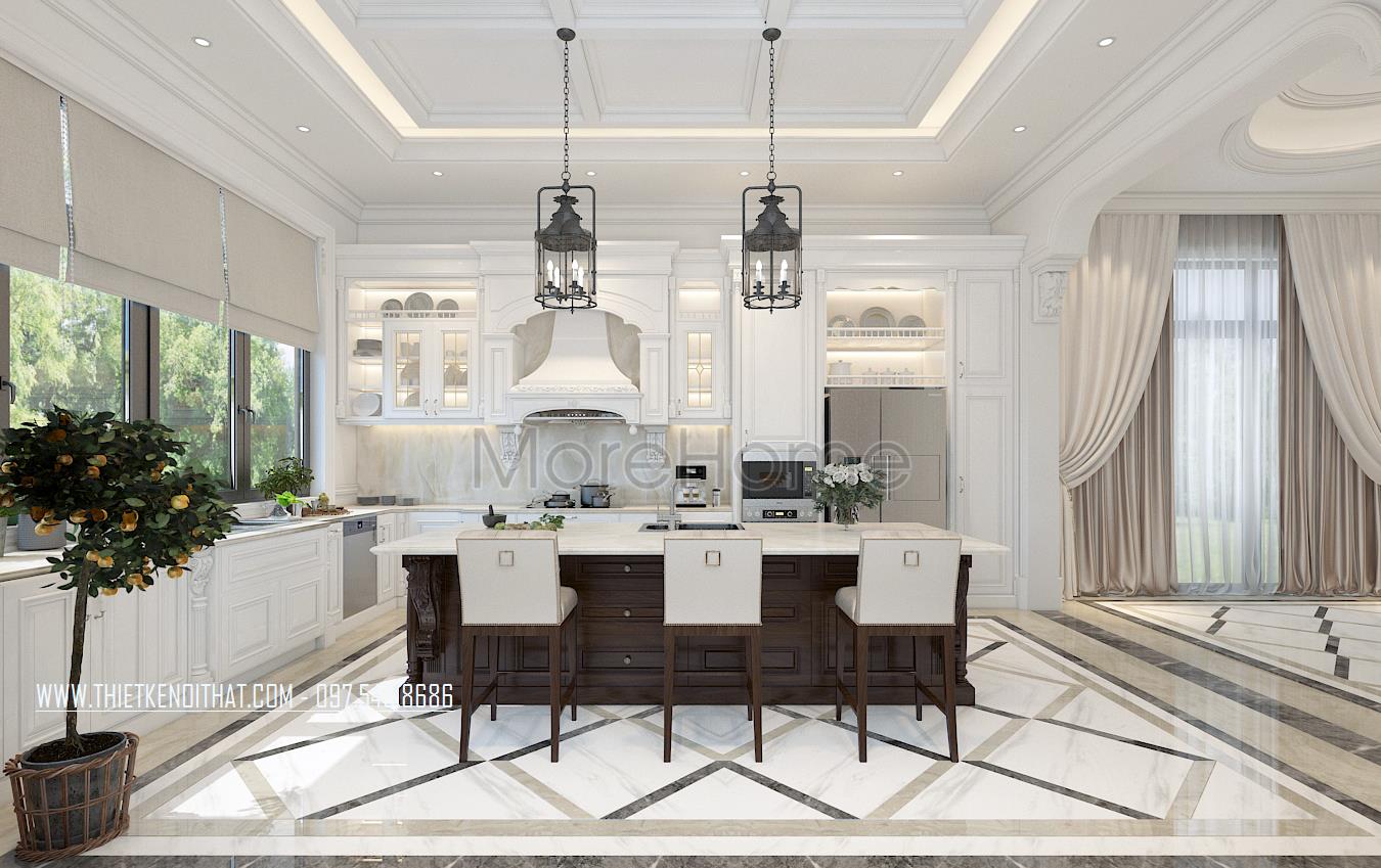 Thiết kế nội thất biệt thự tân cổ điển tại thái bình