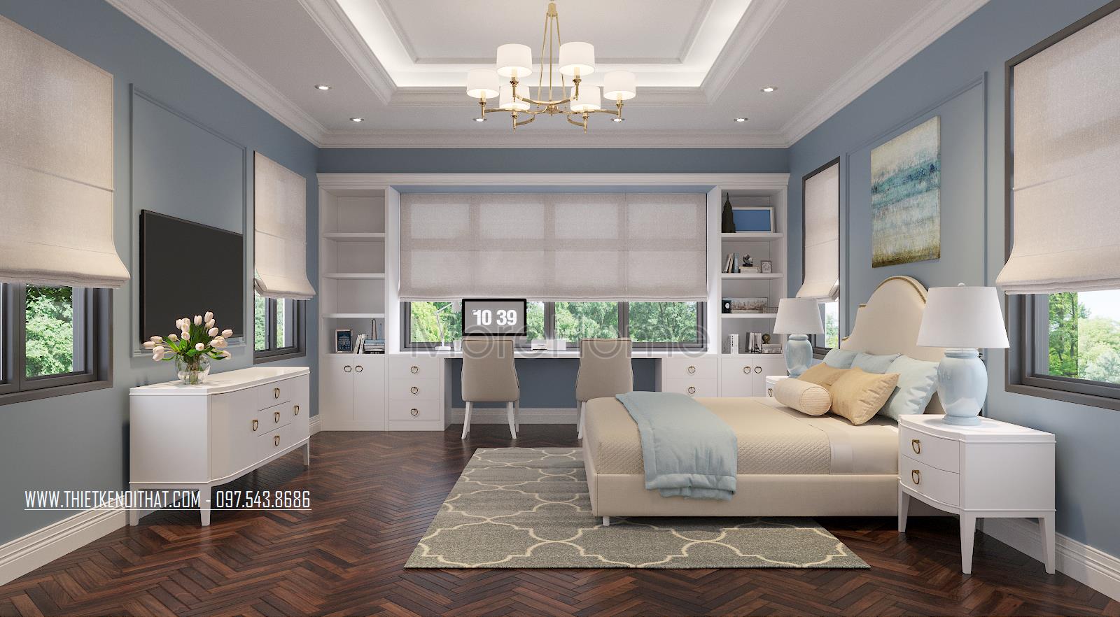 Thiết kế nội thất biệt thự tân cổ điển tại thái bình