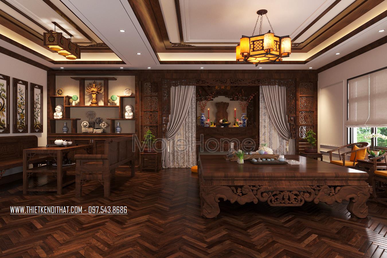 Thiết kế nội thất biệt thự tân cổ điển tại thái bình