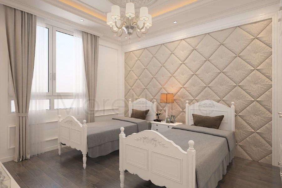 Thiết kế nội thất phòng ngủ biệt thự Nha Trang tân cổ điển