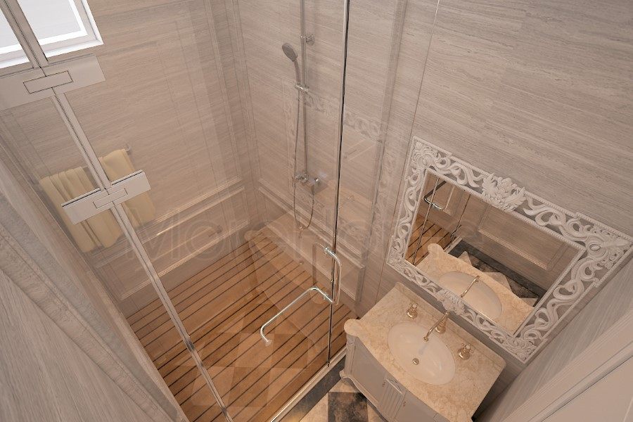 Thiết kế nội thất phòng tắm, nhà vệ sinh biệt thự Nha Trang tân cổ điển