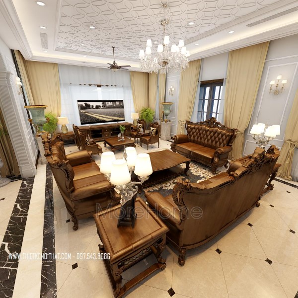 Thiết kế nội thất biệt thự Xuân Phương tân cổ điển