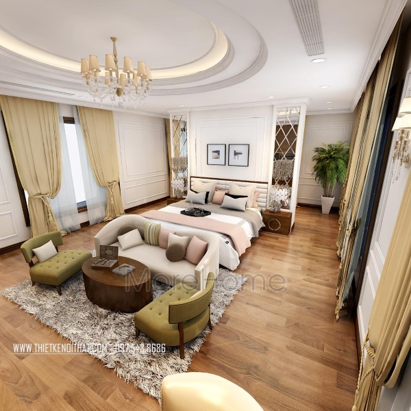 Thiết kế nội thất biệt thự Xuân Phương tân cổ điển