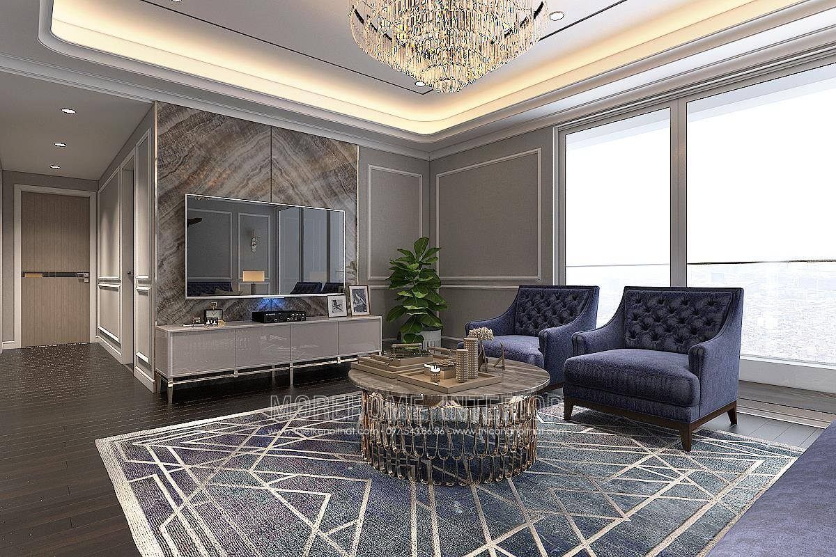 Thiết kế nội thất phòng khách chung cư hongkong tower 243a đê la thành