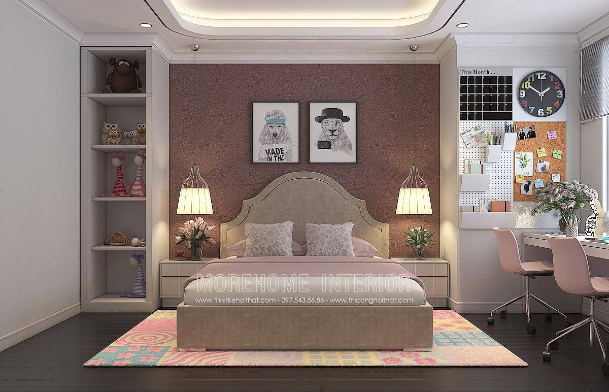 Thiết kế phòng ngủ bé gái chung cư hong kong tower 243A đê la thành đống đa hà nội