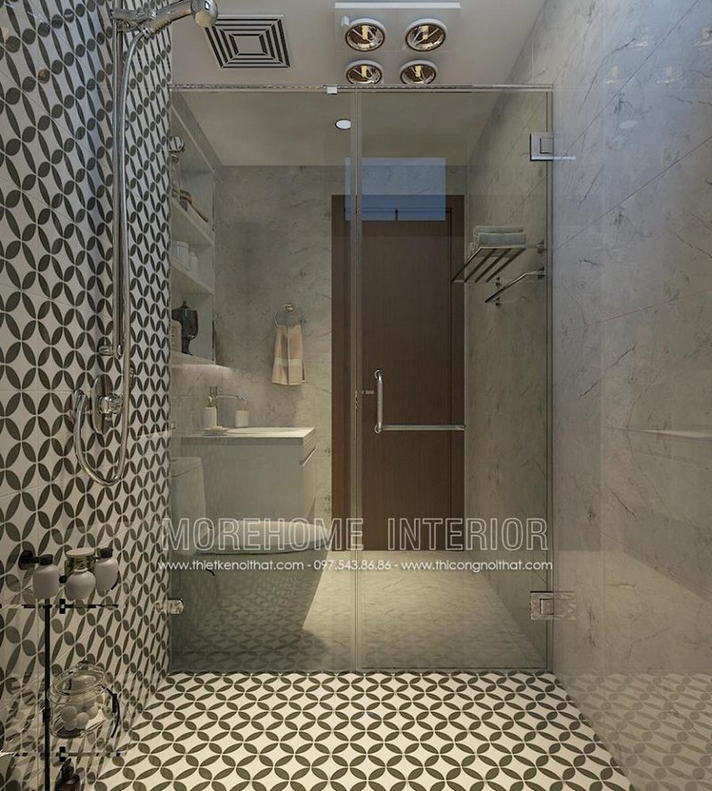 Thiết kế phòng tắm nhà vệ sinh chung cư ngoại giao đoàn bắc từ liêm hà nội
