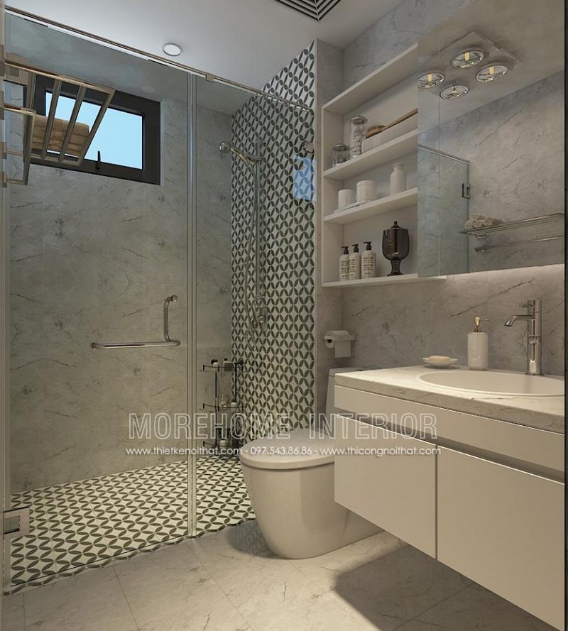 Thiết kế phòng tắm nhà vệ sinh chung cư ngoại giao đoàn bắc từ liêm hà nội