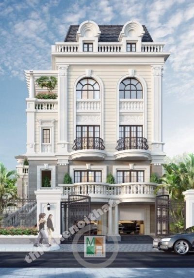 Thiết kế kiến trúc biệt thự cao cấp tại nghệ an phong cách tân cổ điển đẹp