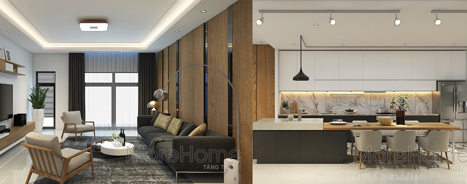 Thiết kế nội thất nhà phố Vincom - Rạch giá Kiên Giang