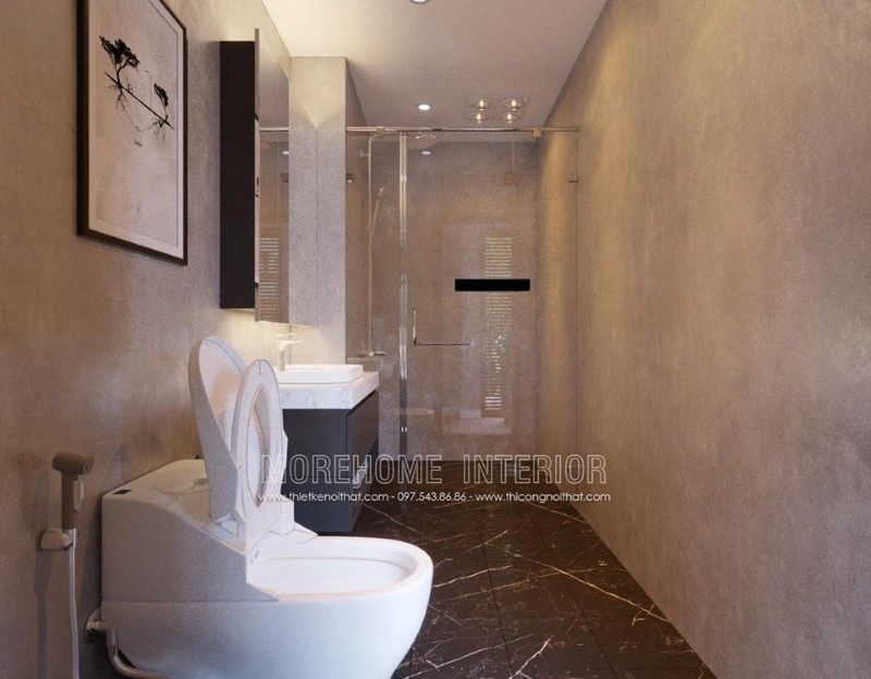 Thiết kế phòng tắm nhà vệ sinh cho nhà vườn pandora 53 triều khúc thanh xuân hà nội