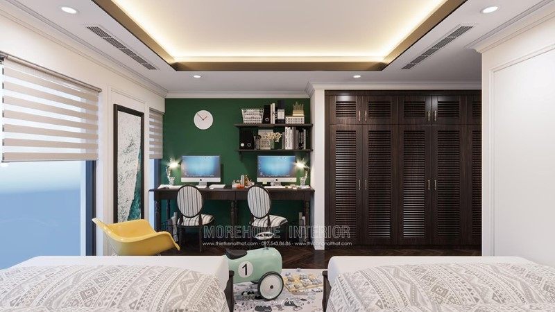 Thiết kế nội thất phòng ngủ trẻ em biệt thự Gamuda Hoàng Mai Hà Nội