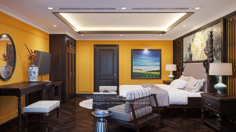 Thiết kế nội thất phòng ngủ biệt thự Gamuda Hoàng Mai Hà Nội