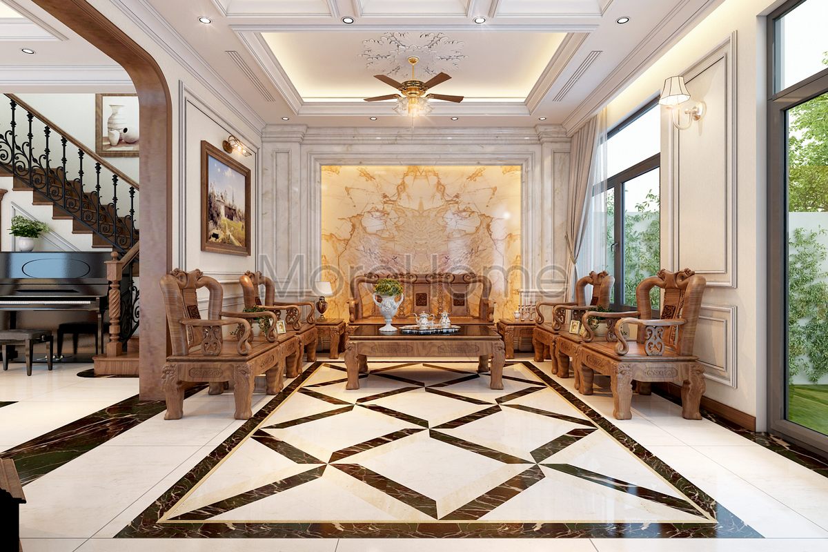 Thiết kế nội thất biệt thự gỗ óc chó tại Lake View Q2 phong cách Gỗ Việt