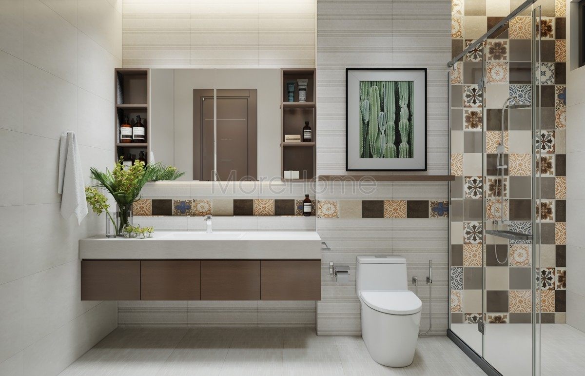 Thiết kế nội thất phòng tắm biệt thự Nine South Nhà Bè,HCM