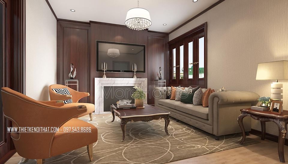 Thiết kế nội thất biệt thự tân cổ điển tại bắc ninh