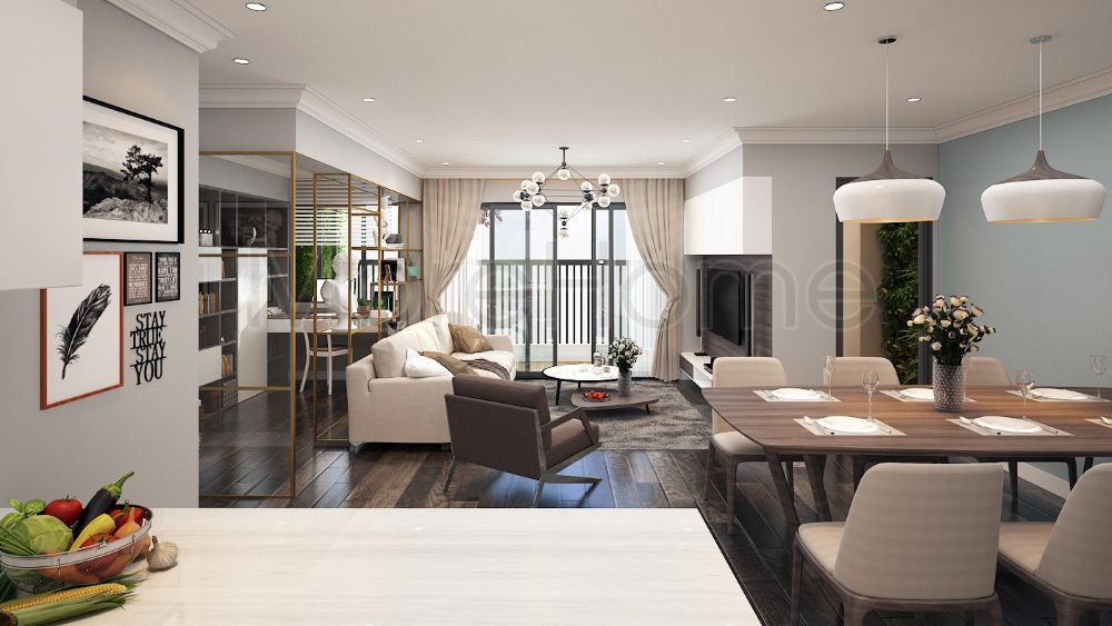 Thiết kế nội thất căn hộ chung cư Vinhomes Central Park - Anh Nguyên hiện đại