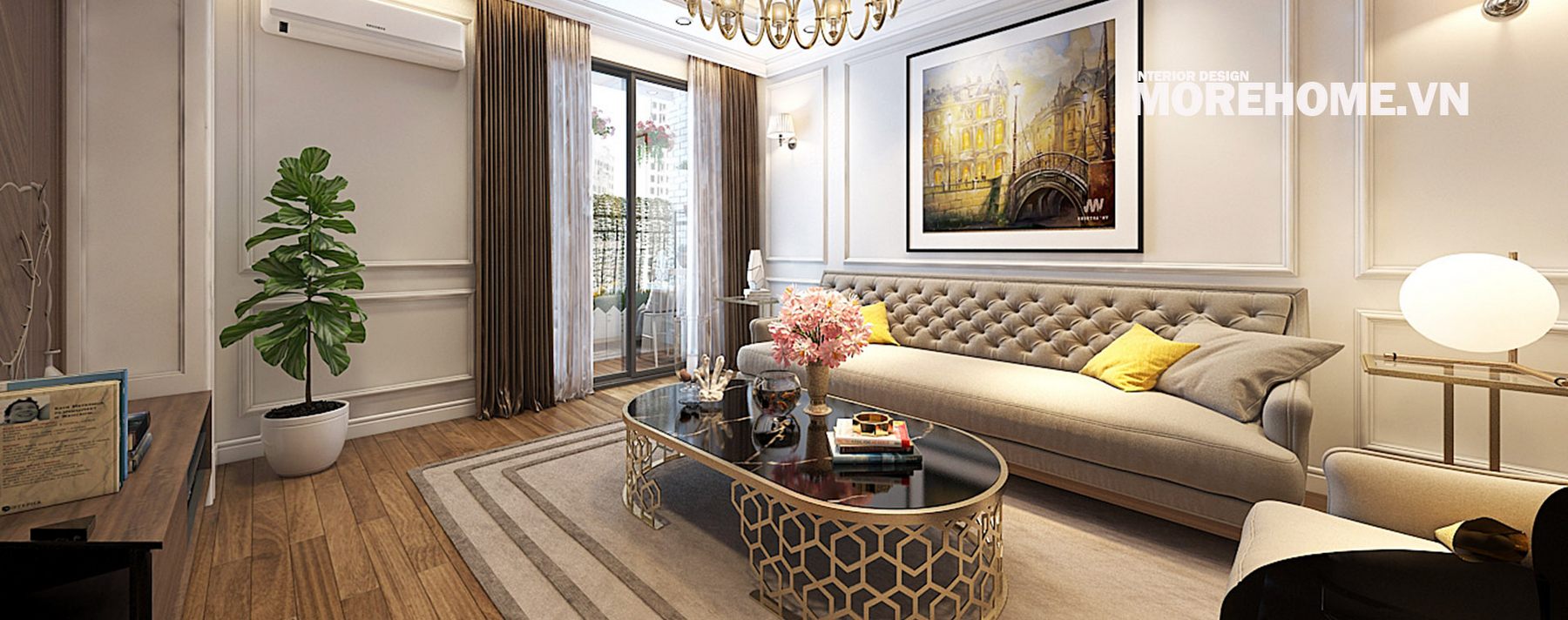 Thiết kế nội thất căn hộ tân cổ điển tại chung cư An Bình City Cao Cấp - Anh Lực A2