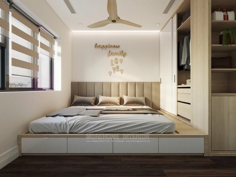 Thiết kế nội thất phòng ngủ chung cư D'capitale Trần Duy Hưng