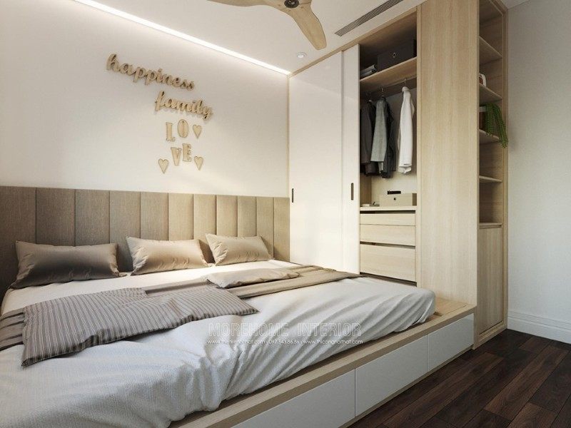 Thiết kế nội thất phòng ngủ chung cư D'capitale Trần Duy Hưng
