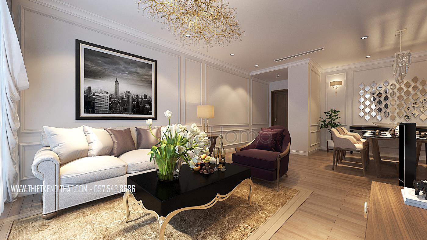 Thiết kế nội thất chung cư tân cổ điển tại Vinhomes Gardenia