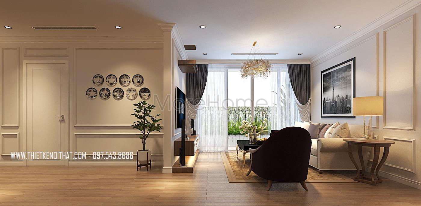 Thiết kế nội thất chung cư tân cổ điển tại Vinhomes Gardenia