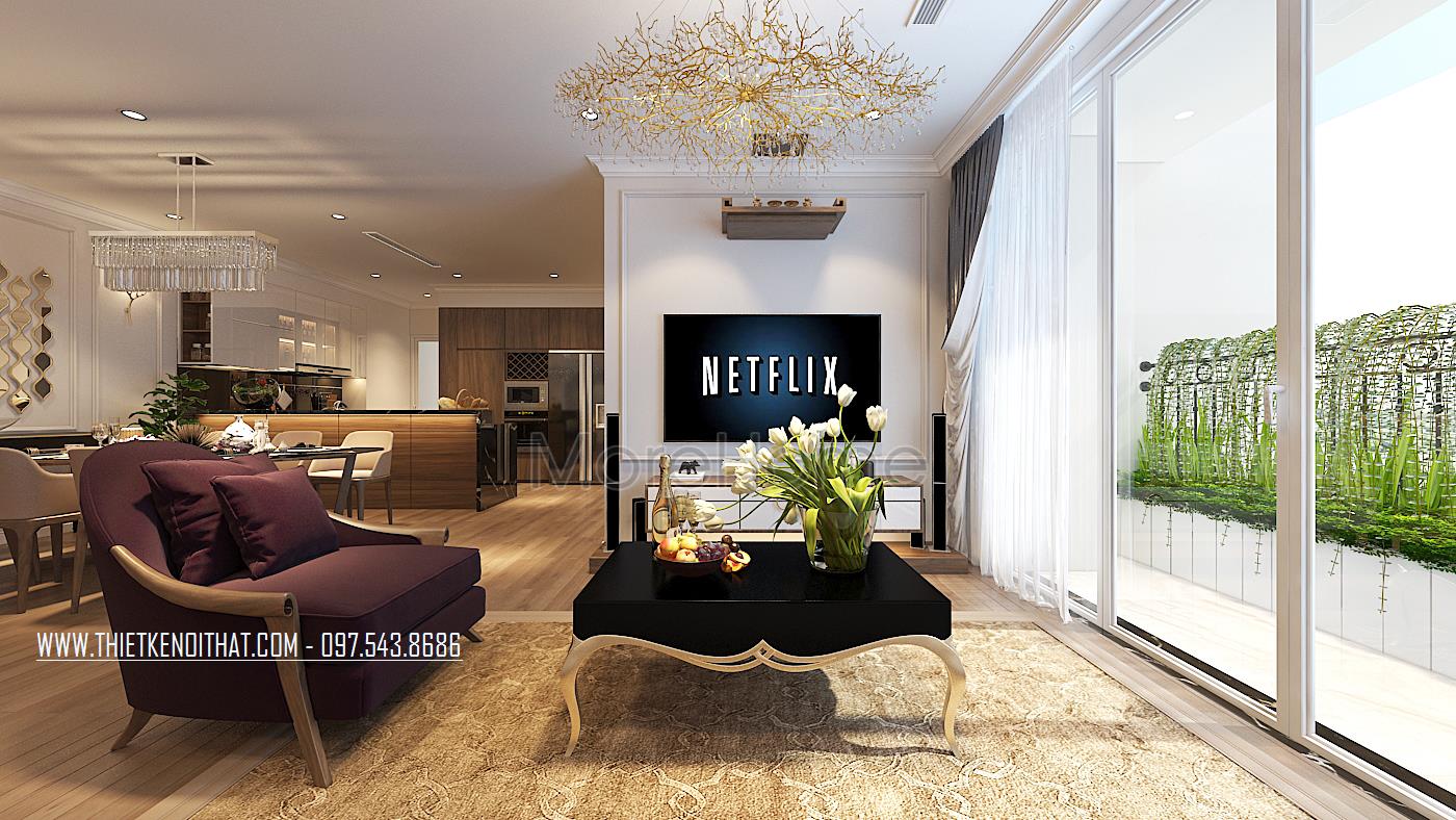 Thiết kế nội thất chung cư tân cổ điển tại Vinhomes Gardenia