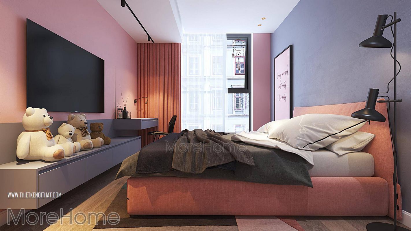 Thiết kế nội thất phòng ngủ chung cư green bay nam từ liêm hà nội