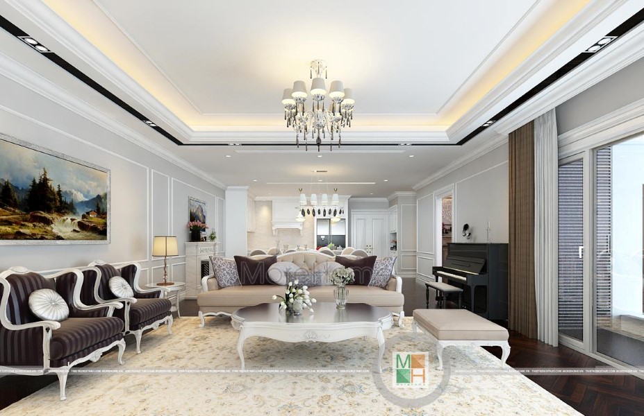 Thiết kế căn hộ Penthouse tân cổ điển Imperia Garden