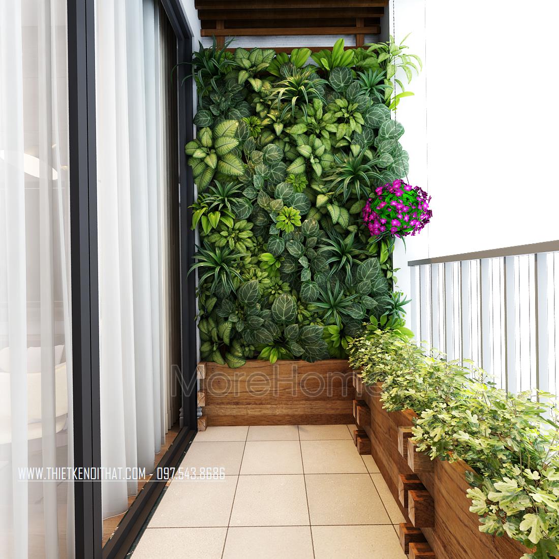 Thiết kế nội ban công chung cư Ngoại Giao Đoàn