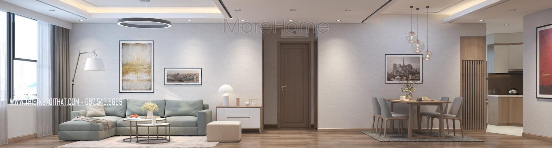 Thiết kế nội thất chung cư Ngoại Giao Đoàn đẹp, hiện đại