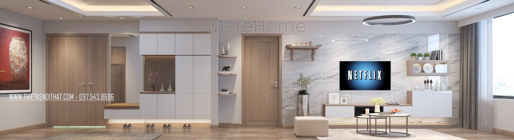 Thiết kế nội thất chung cư Ngoại Giao Đoàn đẹp, hiện đại