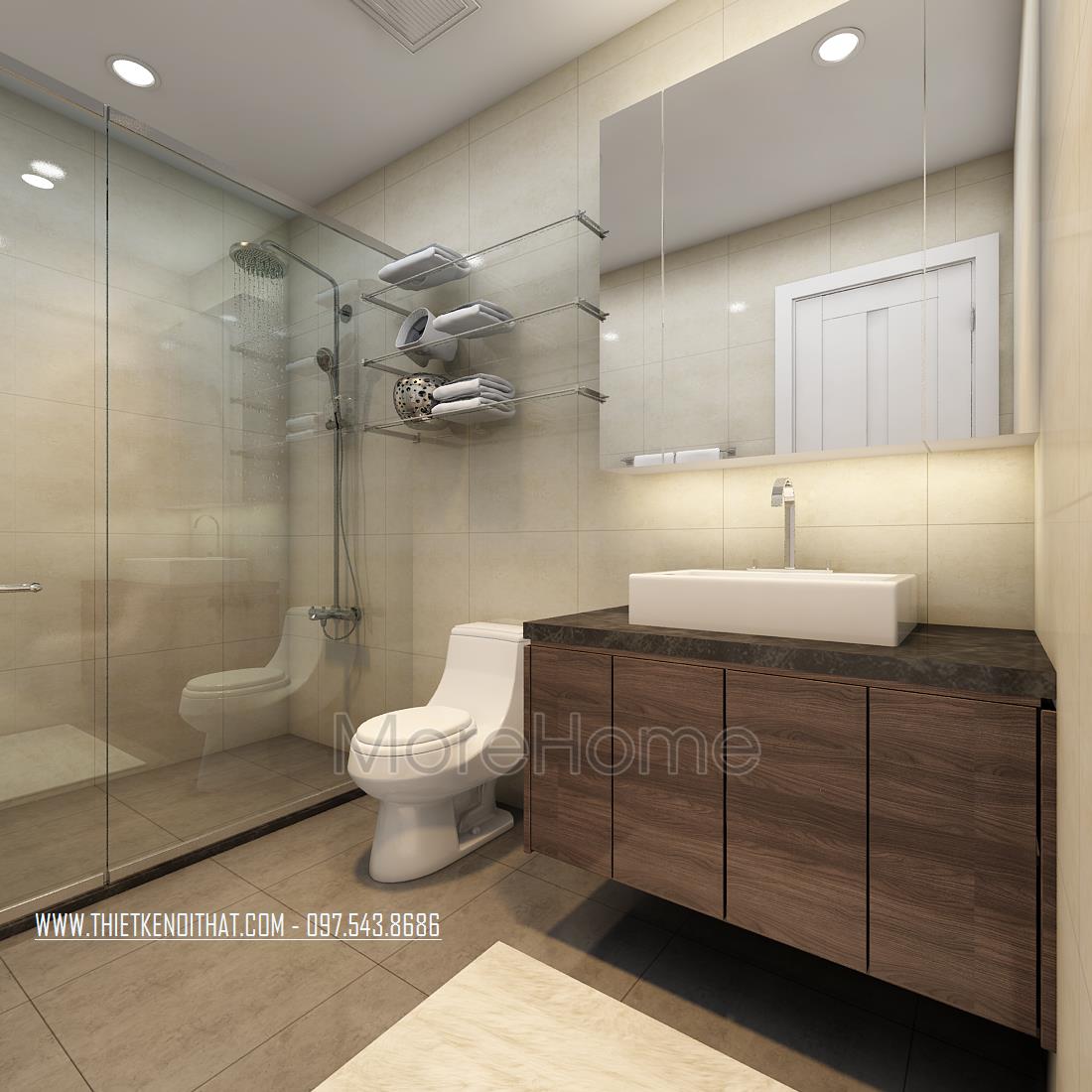 Thiết kế phòng tắm chung cư Ngoại Giao Đoàn
