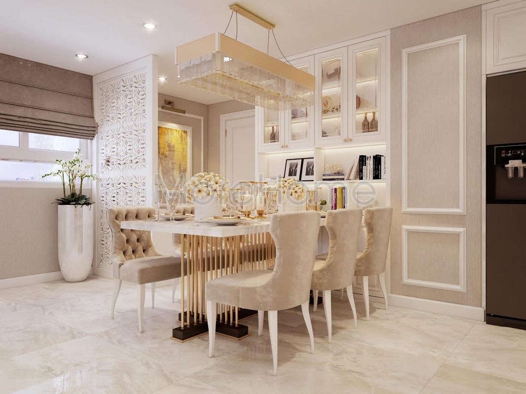 Thiết kế nội thất chung cư tân cổ điển tại 1050 Bình Thạnh TP. HCM nhẹ nhàng thanh lịch
