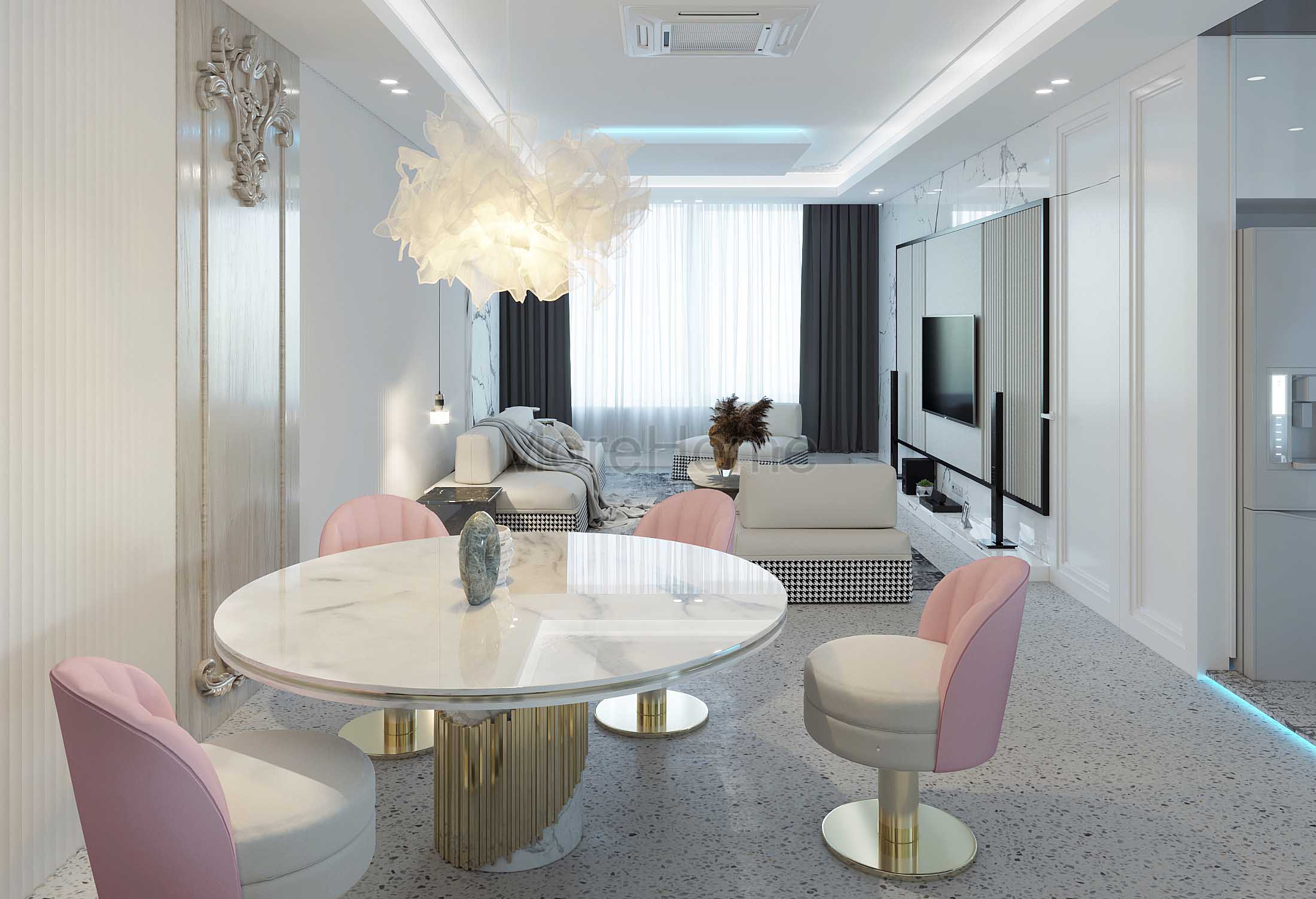 Thiết kế nội thất chung cư Sài Gòn Pearl