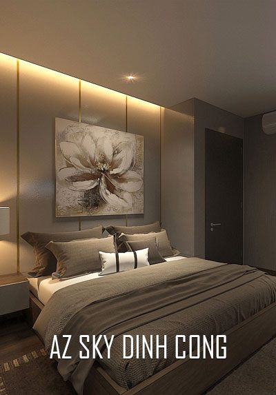 Thiết kế nội thất căn hộ hiện tại chung cư AZ Sky Định Công Hà Nội vẻ đẹp trầm, ấm áp