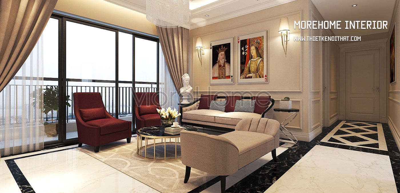 Thiết kế nội thất căn hộ cao cấp D'capitale tập đoàn Tân Hoàng Minh