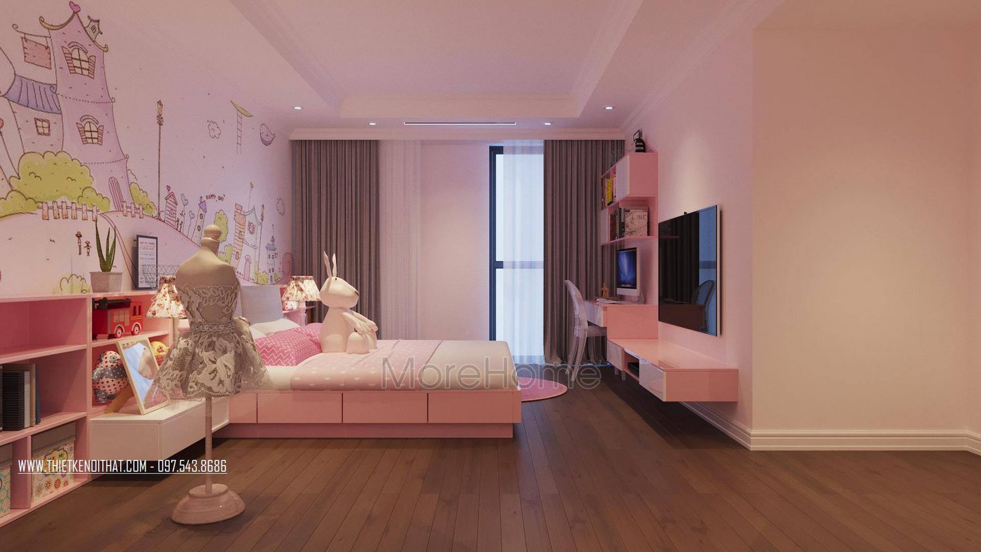 Thiết kế nội thất phòng ngủ căn hộ duplex thanh xuân hà nội