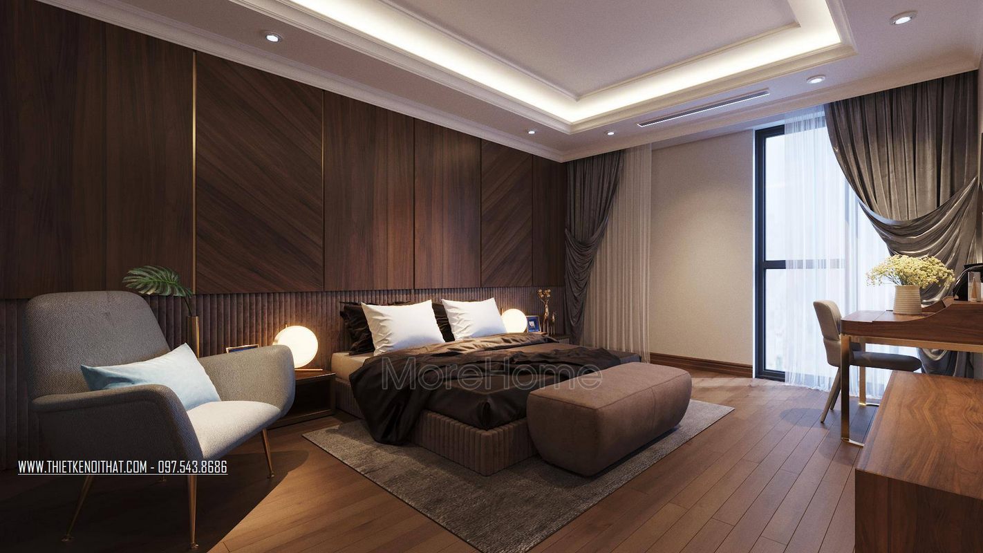 Thiết kế nội thất phòng ngủ căn hộ duplex thanh xuân hà nội